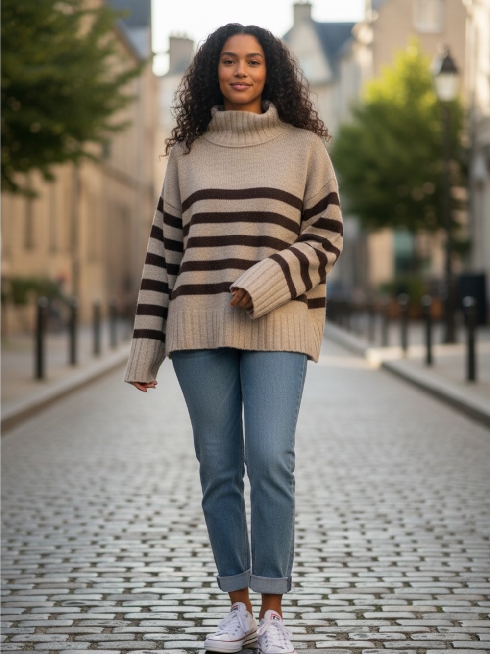 Banana Republic Light Beige Ribbed Cashmere mock Turtleneck